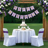 Eternal Beauty Set of 20 Sequin Sashes Bow Purple Chair Sashes for