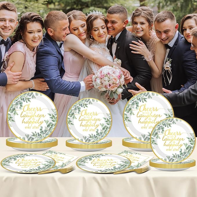 96Pcs Eucalyptus Leaves Bridal Shower Party Supplies Cheer to Love