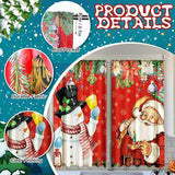 2 Pcs Christmas Curtains for Living Room Snowman Santa Claus