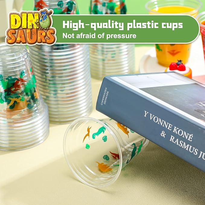 50 Pcs 12 oz Dinosaur Birthday Decorations Dinosaur Cups Plastic