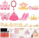 24 Sets Princess Party Favors DIY Wooden Painting Crafts Kit with