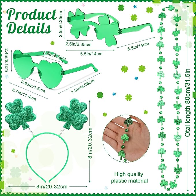 36 Pieces St Patricks Day Favors Set Including 12 Shamrock