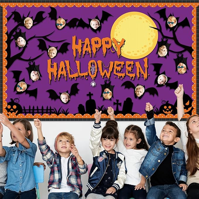 Happy Halloween Bulletin Board for Classroom Decoration Bat Pumpkin