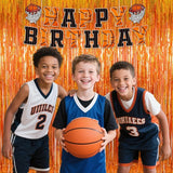 Melsan Orange Tinsel Backdrop Curtains, 3.2ft x 8.2ft Sparkle