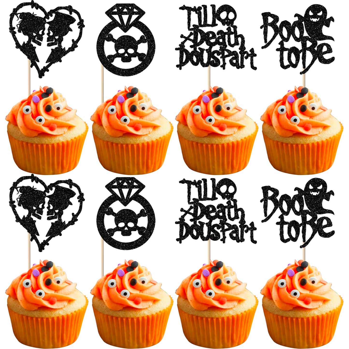 Rsstarxi 24 Pack Halloween Bachelorette Cupcake Toppers Bride or Die