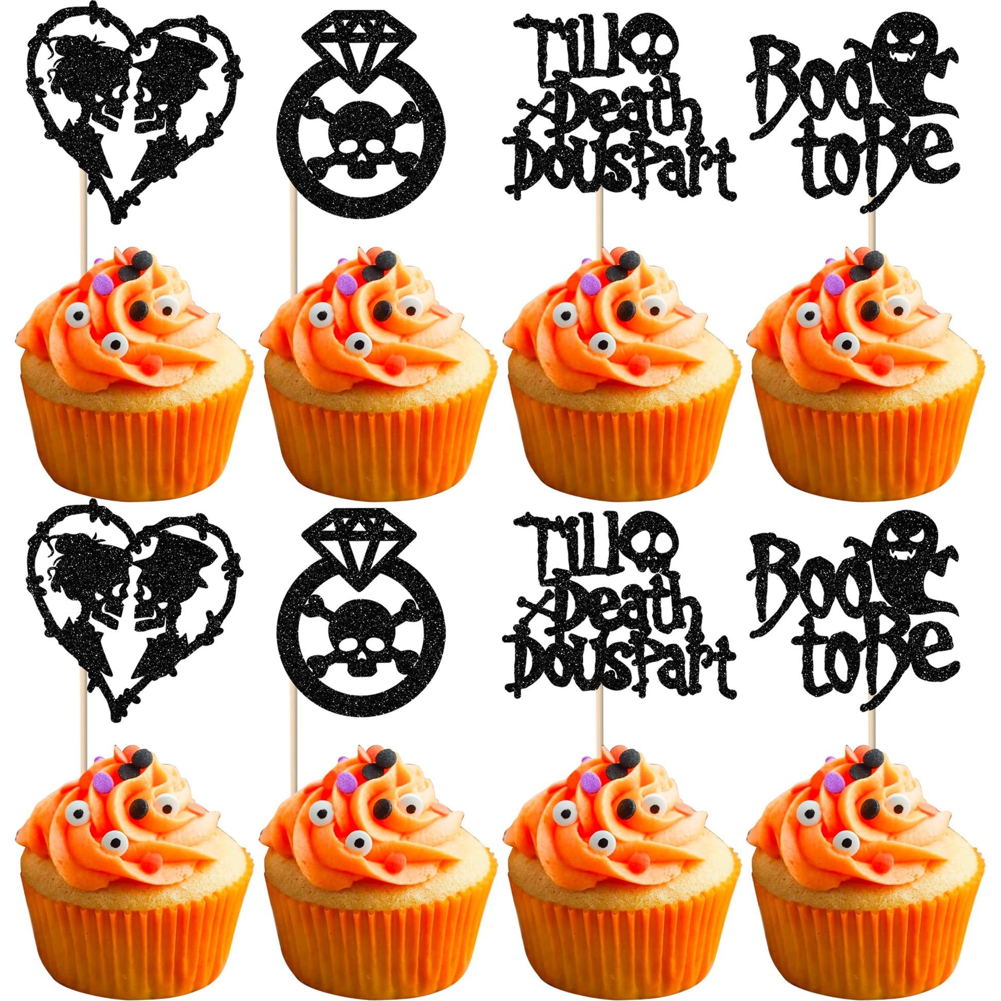 Rsstarxi 24 Pack Halloween Bachelorette Cupcake Toppers Bride or Die
