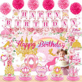 Floral Princess Birthday Party Decorations Pink Gold Princess Happy