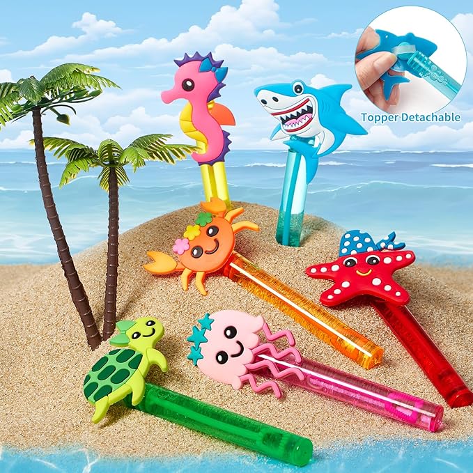 Under the Sea Party Favors 24Pcs Ocean Animal Mini Bubble Wands for