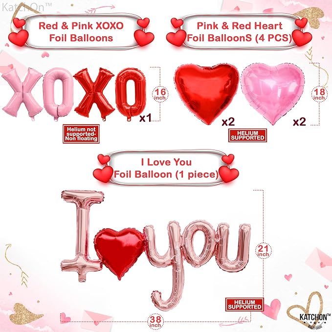 Huge Valentines Day Balloon Arch Kit 30 Inch Pack of 112 including