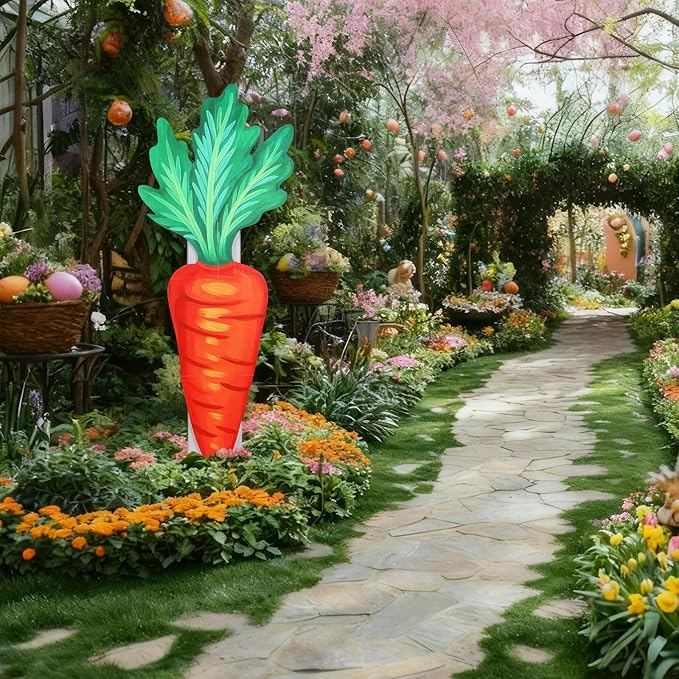 4 ft Large Easter Carrot Cardboard Cutout Easter Party Decoration