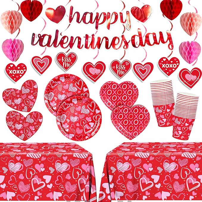 Valentine Day Plates Napkins Party Supplies Include Paper Plates