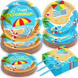 50 Guests Beach Plates and Napkins Party Supplies Summer Birthday