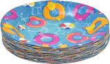 122 Pcs Pool Party Supplies Set Paper Plate Cup Napkin for Summer