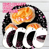96Pcs Hot Pink and Black Party Supplies Black and Pink Prom Graduation
