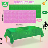 4 Pcs Iridescent Pink and Green Tablecloth Party Decorations,