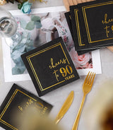 Cheers to Years Cocktail Napkins - 50 PK - 3-Ply Birthday Napkins 5x5