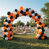 KADBANER Black White Orange Balloons,100 Pack 12 Inch Latex