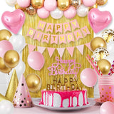 Pink Gold Birthday Decorations for Girls Happy Birthday Decorations