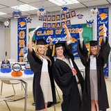 Graduation Decorations 2026 Blue and Orange Graduation Party Decor