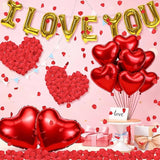 I Love You Balloons Valentines Day Decorations Red Heart Love Foil
