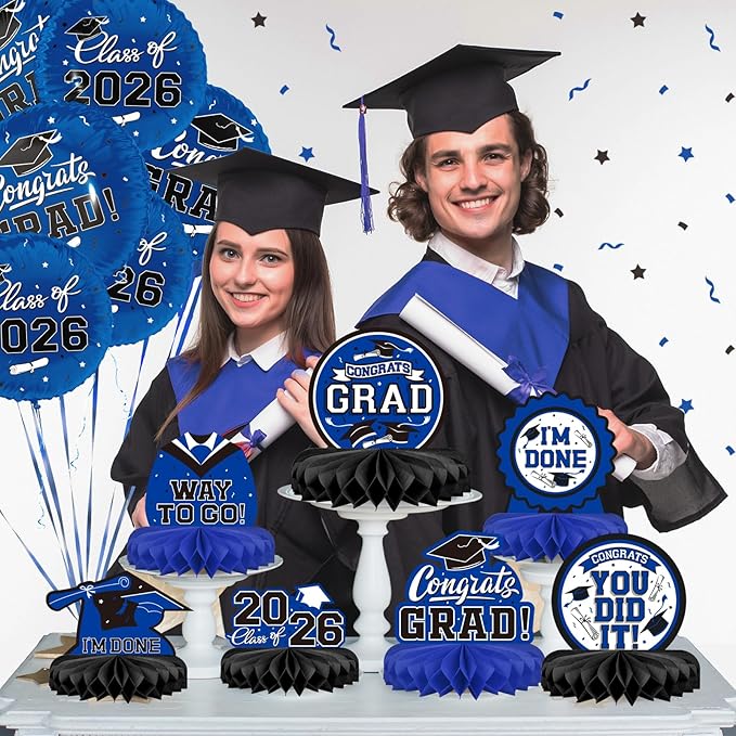 9PCS Graduation Party Decorations Class of 2026 Congrats Grad Table