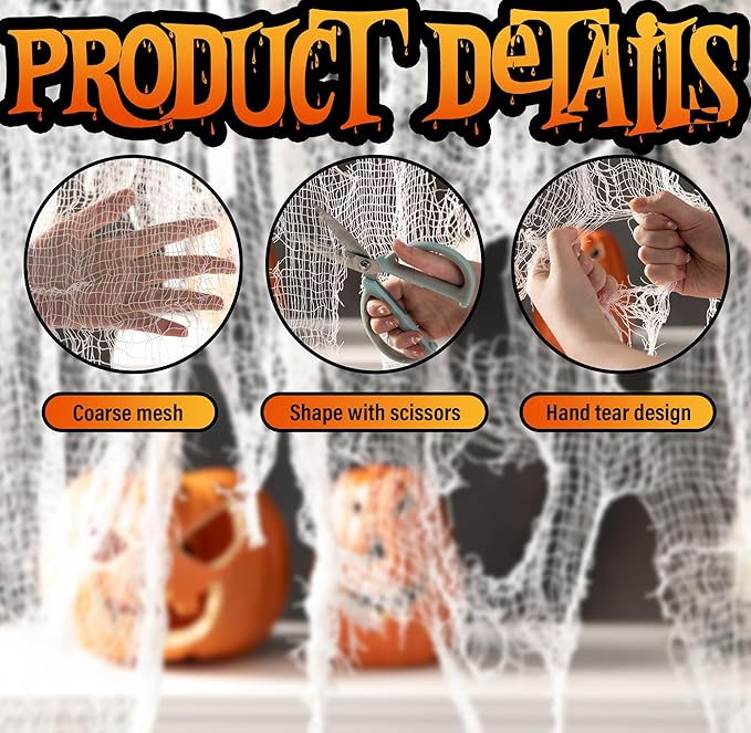 500 x 59 Inch Halloween Spooky Cloth White Large Size Halloween