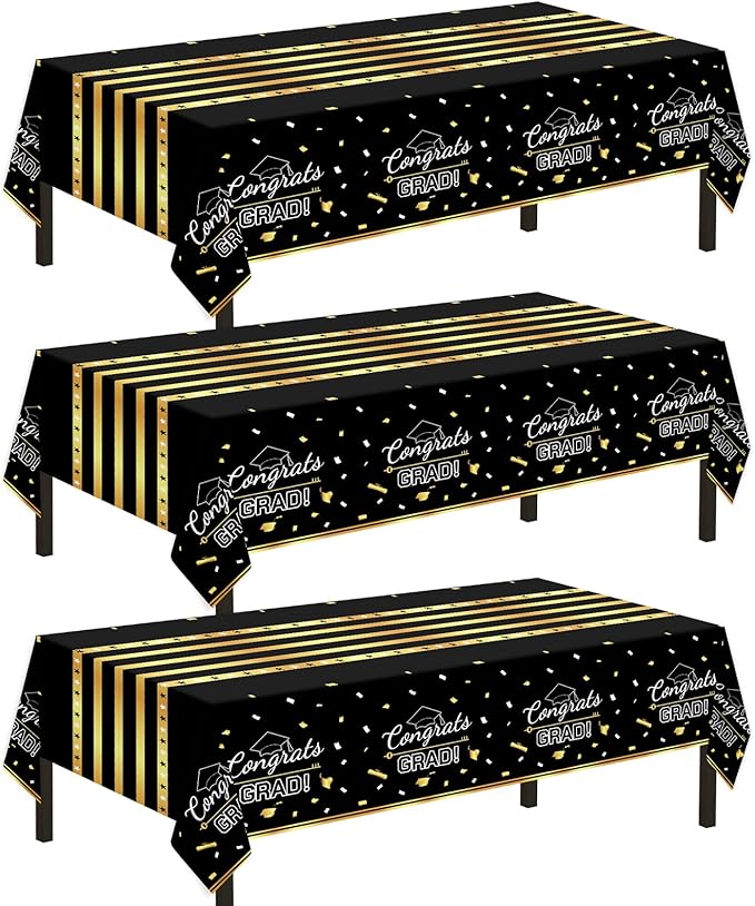 Childom 3 Pack Graduation Tablecloth,Graduation Decorations Class of #