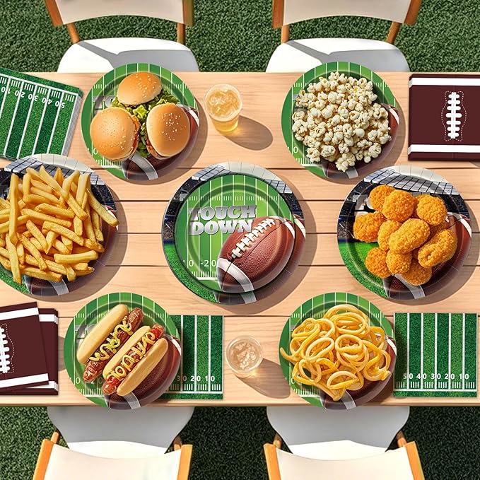 2026 Football Party Decorations 144 Pcs Football Party Supplies Kit