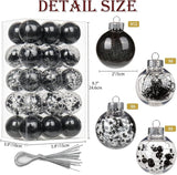 Briful 30PCS Shatterproof 2'' Halloween Tree Balls Set - Black &