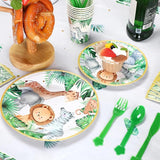 170 Pcs Jungle Safari Baby Shower Tableware Animals Theme Party