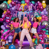 167PCS Purple Pink Teal K-Pop Music Themed Birthday Decorations with