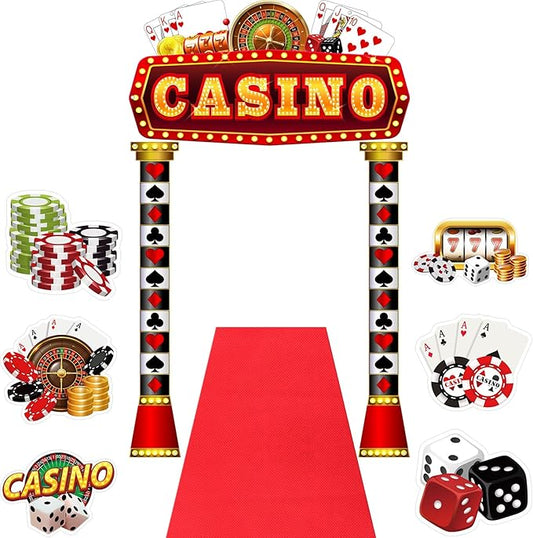 10 Pcs Casino Theme Party Decorations Casinos Night Porch Sign