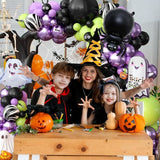 120 Pcs Halloween Balloon Arch Garland Purple and Black Balloon Arch