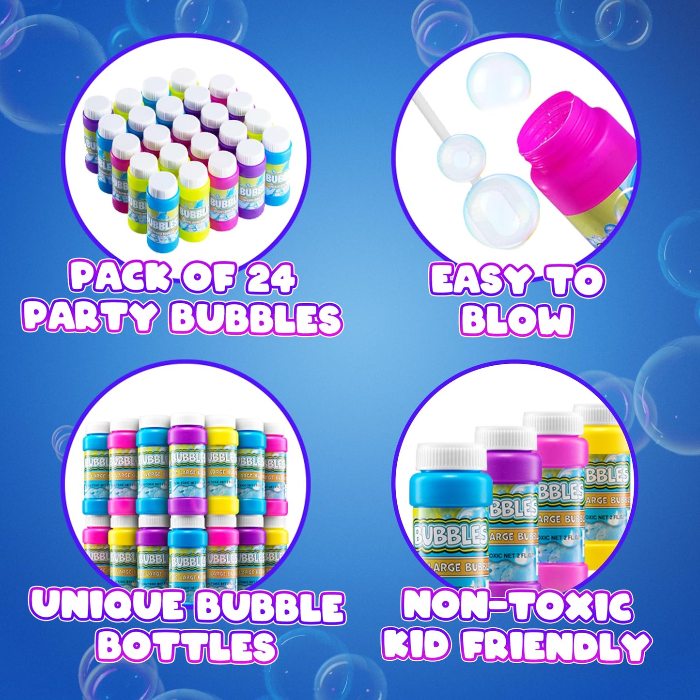 Party Bubbles for Kids - (Bulk Pack of 24) 2-oz Bubbles Bulk Solution