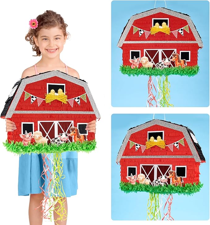 Red Farm Animal Piñata Farm Baby Shower Decorations Animal Piñata