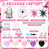 2 Sets Pink Purple Halloween Balloon Column Stand Kit Purple Pink