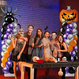 2 Sets Halloween Balloon Column Stand Kit with Scary Pumpkin Spider