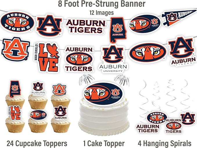 Auburn Party Supplies for Football, Birthday Gift, Graduation Party