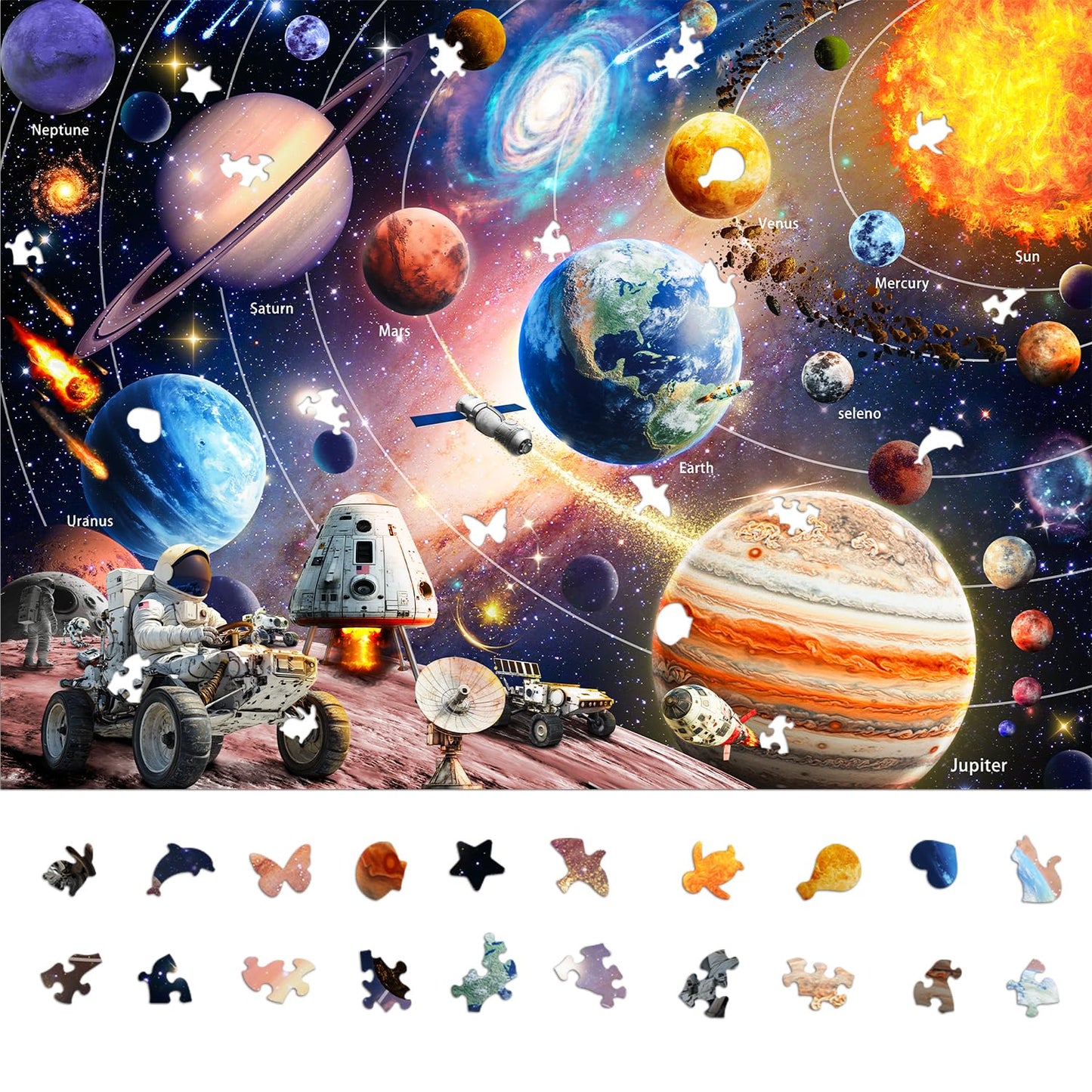 1000-Piece Space Explorer Puzzle: Glow-in-The-Dark Astronaut
