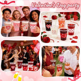 100Pcs Valentine's Day Party Decoration Cups 12oz Pink Red