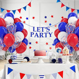 BAUANOOY Red White and Blue Balloons, 60pcs 12 Inch Red White and