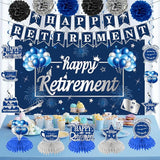 20PCS Retirement Party Decorations Kit for Men Blue Silver