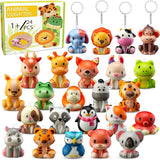 Party Favors for Kids 24PCS Safari Animal Cute Squishy Keychains