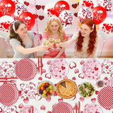 146Pcs Valentine's Day Party Tableware Set Red Heart Love Disposable