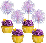 Gyufise 30Pcs Foil Firework Cupcake Toppers Sparkle Tinsel Cake #3