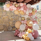 Rose Gold Balloon Arch Kit Nude Light Pink Gold Confetti Party