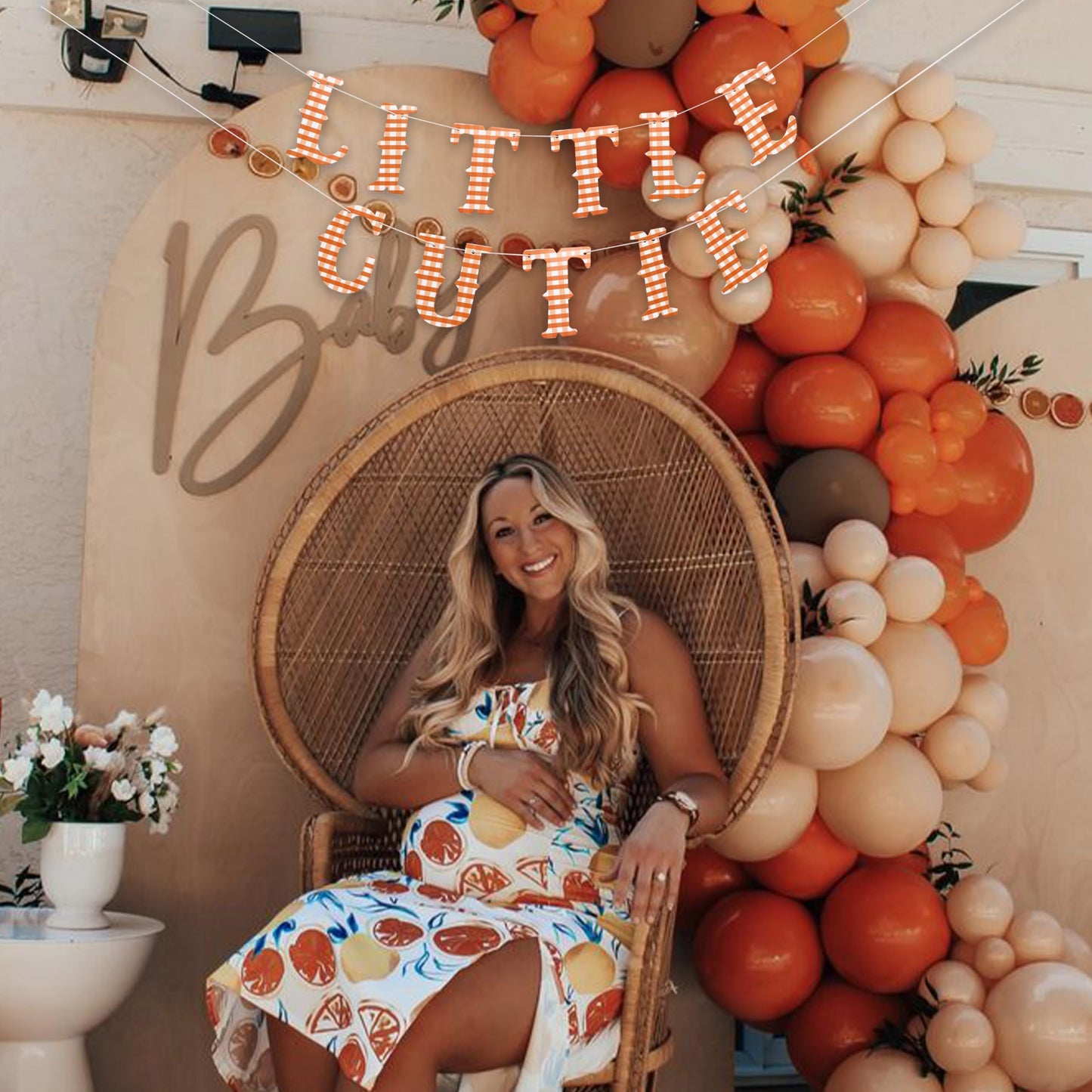 ZAIBIANHAO Little Cutie Banner - Citrus Themed Baby Shower