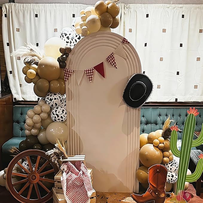 YMSZ Brown and Cow Print Balloons, 67pcs 12 Inch Cowboy Balloon,