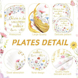 400 Pcs Spring Floral Bridal Shower Party Supplies Decorations