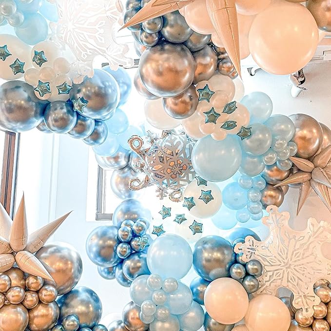 Frozen Balloon Arch Garland Kit, 164Pcs Winter Wonderland Balloon